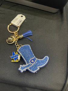 Texas Poodle Charm and Cowboy Boot Keychain