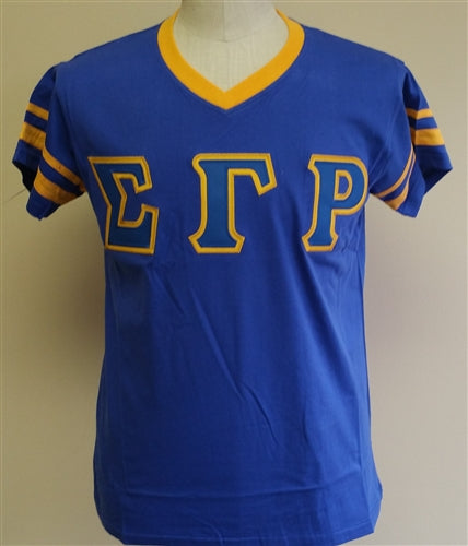 SGRHO V Neck Tee w/ Stripes