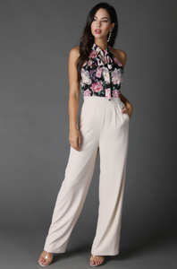 Floral Tie Neck Jumpsuit