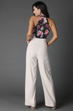 Floral Tie Neck Jumpsuit