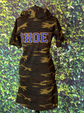 Rhoer Camo Hoodie Tee Dress