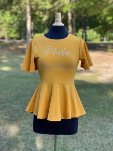 Philo Peplum Top Gold