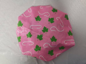 Pink and Green Hair Bonnet