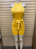 Belted Romper Gold