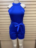 Belted Romper Royal