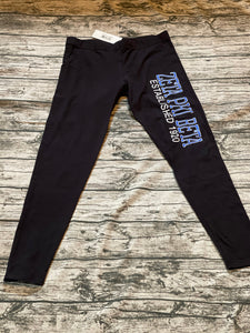 Zeta Leggings Black Block Letters