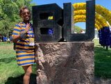 SGRHO Striped Hoodie Tee Dress Shield