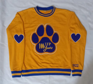 Paw Print Terry Fleece Chenille Sweatshirt