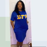 Blue SGRHO Hoodie Tee Dress