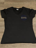 Finer Woman V Neck Tee Bling