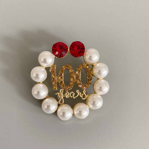 Pearl 100 Years Pin Gold