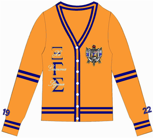 7 Pearls Cardigan Gold Xi Gamma Sigma Alumnae Chapter