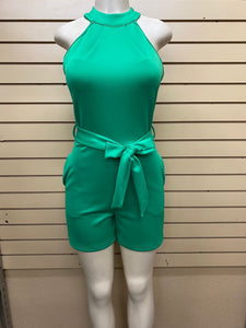 Belted Romper Green