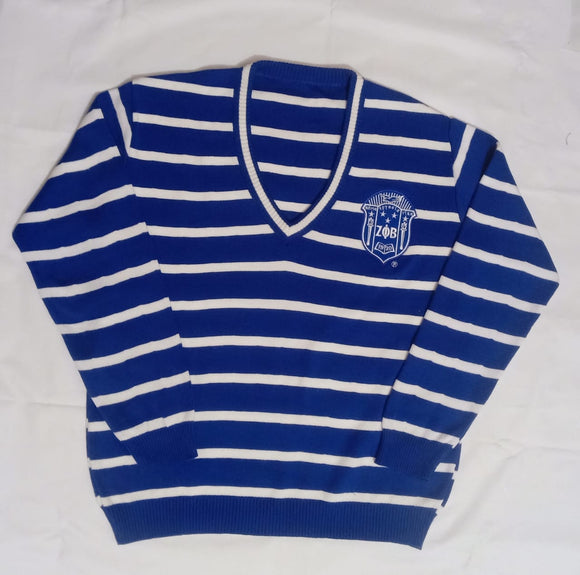 Zeta Striped V-Neck Sweater