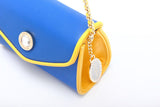 SCORE! Eva Designer Crossbody Clutch- Royal Blue and Gold Yellow