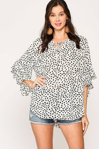 Leopard Printed Crepe Top