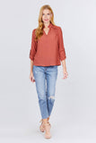 V-neck Button Down Woven Top