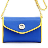 SCORE! Eva Designer Crossbody Clutch- Royal Blue and Gold Yellow