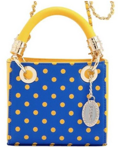 Presale Jacqui Classic Top Handle Crossbody Satchel - Royal Blue and Yellow Gold May 15th