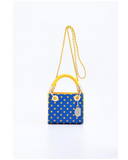 Presale Jacqui Classic Top Handle Crossbody Satchel - Royal Blue and Yellow Gold May 15th