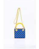 Presale Jacqui Classic Top Handle Crossbody Satchel - Royal Blue and Yellow Gold May 15th