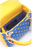 Presale Jacqui Classic Top Handle Crossbody Satchel - Royal Blue and Yellow Gold May 15th