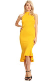 Mustard Mock Halter Dress