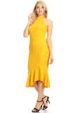 Mustard Mock Halter Dress