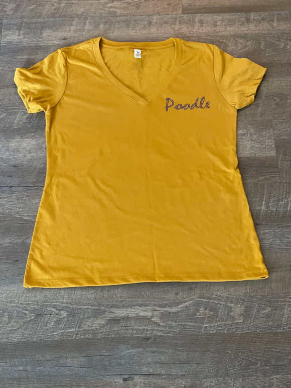 Poodle V Neck Tee