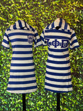 Zeta Striped Hoodie Tee Dress