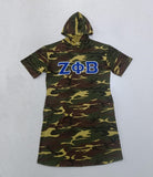 Zeta Camo Hoodie Tee Dress