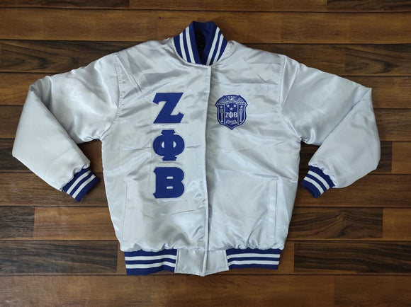 Zeta Satin Jacket  White