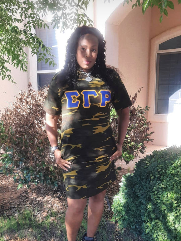 SGRHO Camo Hoodie Tee Dress