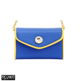 SCORE! Eva Designer Crossbody Clutch- Royal Blue and Gold Yellow